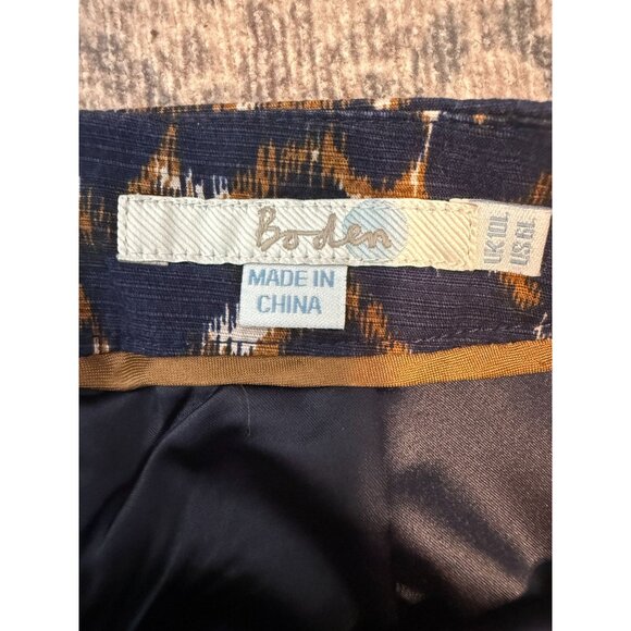 Boden Women's Lined Pencil Skirt Size 6L Navy Pattern Preppy Office Workwear - Picture 3 of 9